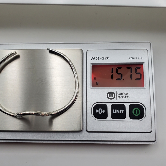 Modernist Sterling Silver Cuff 925 Bracelet Curved 15.75g Vintage Bangle - Picture 6 of 9